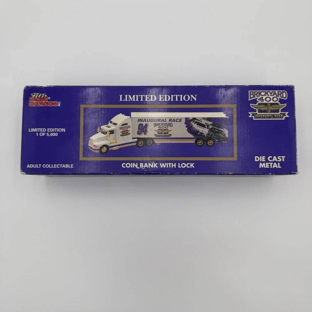 Vintage Racing Champions Brickyard 400 inaugural race 1994 die-cast bank semi